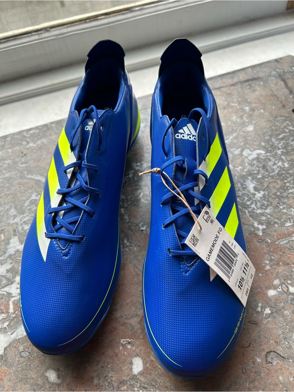 adidas GAMEMODE FG - Blue/White/Yellow (G57887) Soccer Cleats Men’s 10.5 US